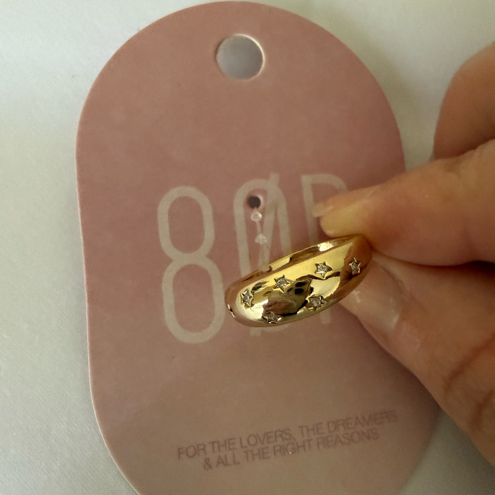 8 other reasons Gold Star-Studded Dome Ring